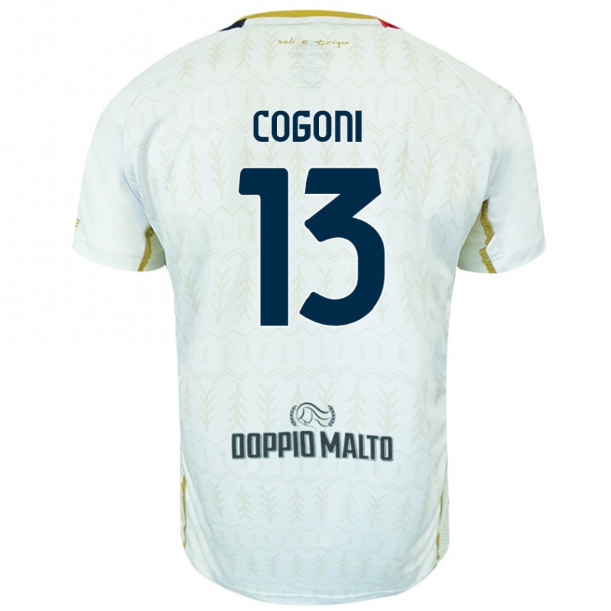 Niño Fútbol Camiseta Andrea Cogoni #13 Blanco 2ª Equipación 2024/25