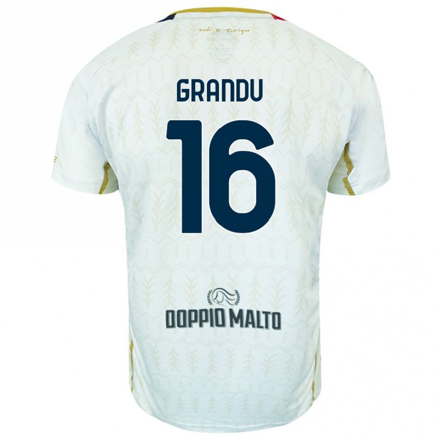 Niño Fútbol Camiseta Nicola Grandu #16 Blanco 2ª Equipación 2024/25