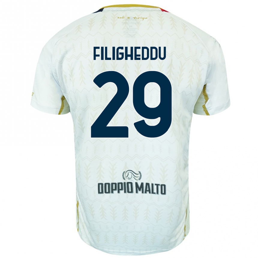 Niño Fútbol Camiseta Daniele Filigheddu #29 Blanco 2ª Equipación 2024/25