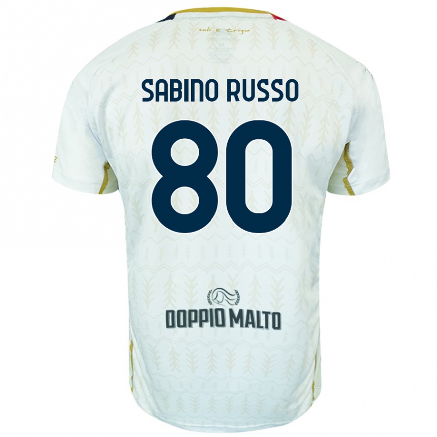 Niño Fútbol Camiseta Alessandro Sabino Russo #80 Blanco 2ª Equipación 2024/25