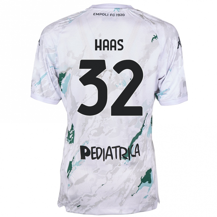 Niño Fútbol Camiseta Nicolas Haas #32 Gris 2ª Equipación 2024/25