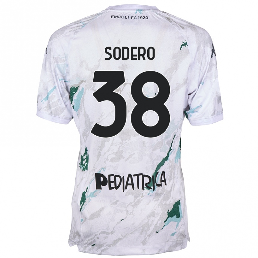 Niño Fútbol Camiseta Andrea Sodero #38 Gris 2ª Equipación 2024/25