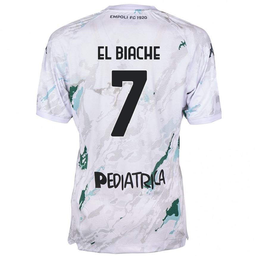 Niño Fútbol Camiseta Noah El Biache #7 Gris 2ª Equipación 2024/25