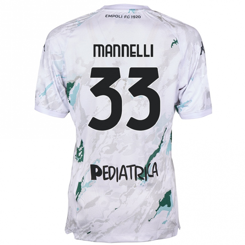 Niño Fútbol Camiseta Matteo Mannelli #33 Gris 2ª Equipación 2024/25