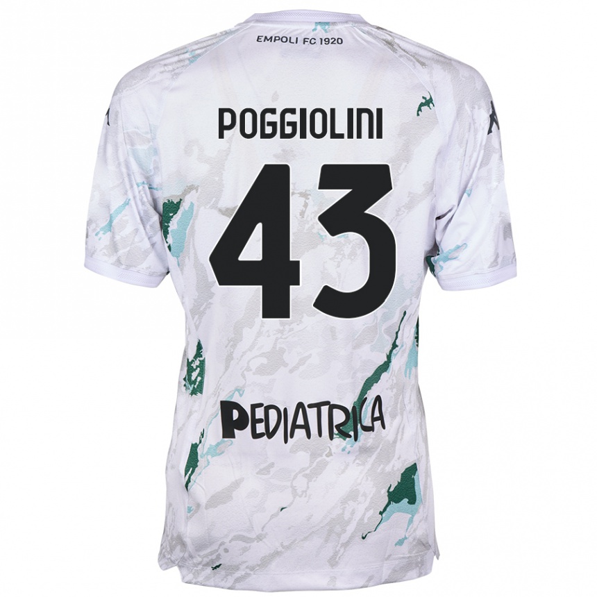 Niño Fútbol Camiseta Duccio Poggiolini #43 Gris 2ª Equipación 2024/25