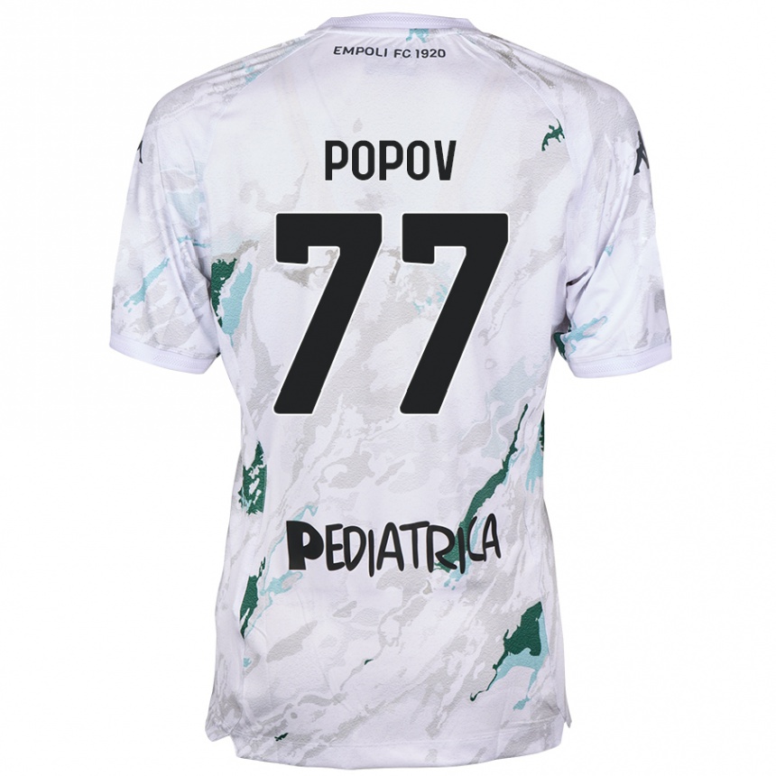 Niño Fútbol Camiseta Bogdan Popov #77 Gris 2ª Equipación 2024/25