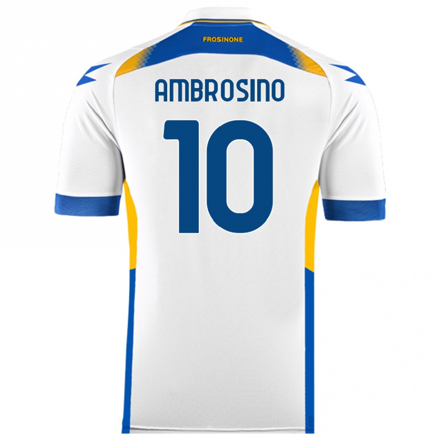 Niño Fútbol Camiseta Giuseppe Ambrosino #10 Blanco 2ª Equipación 2024/25