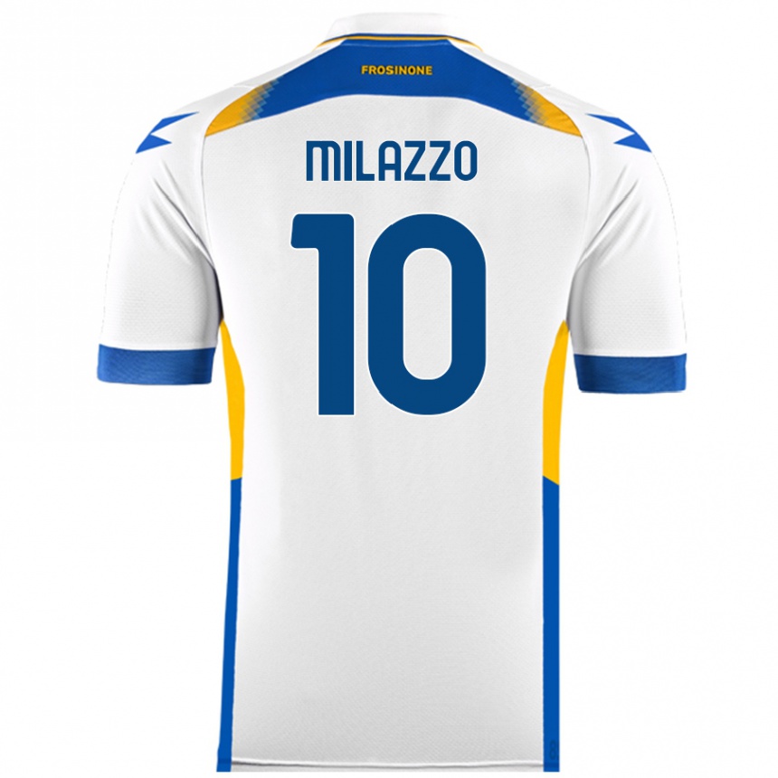 Niño Fútbol Camiseta Simone Milazzo #10 Blanco 2ª Equipación 2024/25