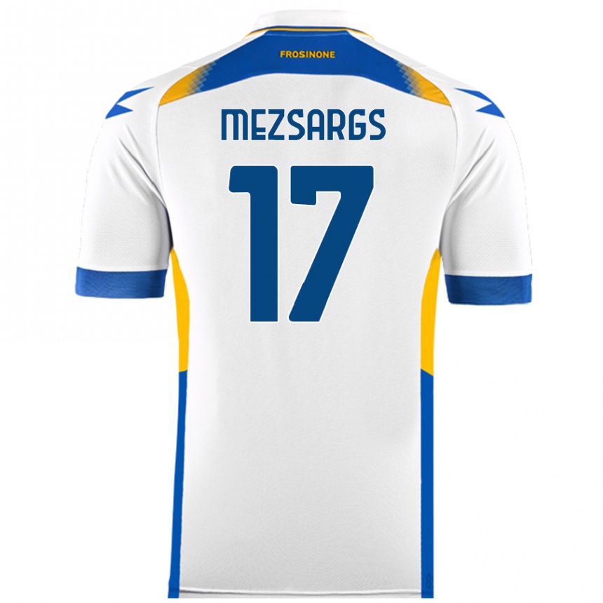 Niño Fútbol Camiseta Kristians Mezsargs #17 Blanco 2ª Equipación 2024/25