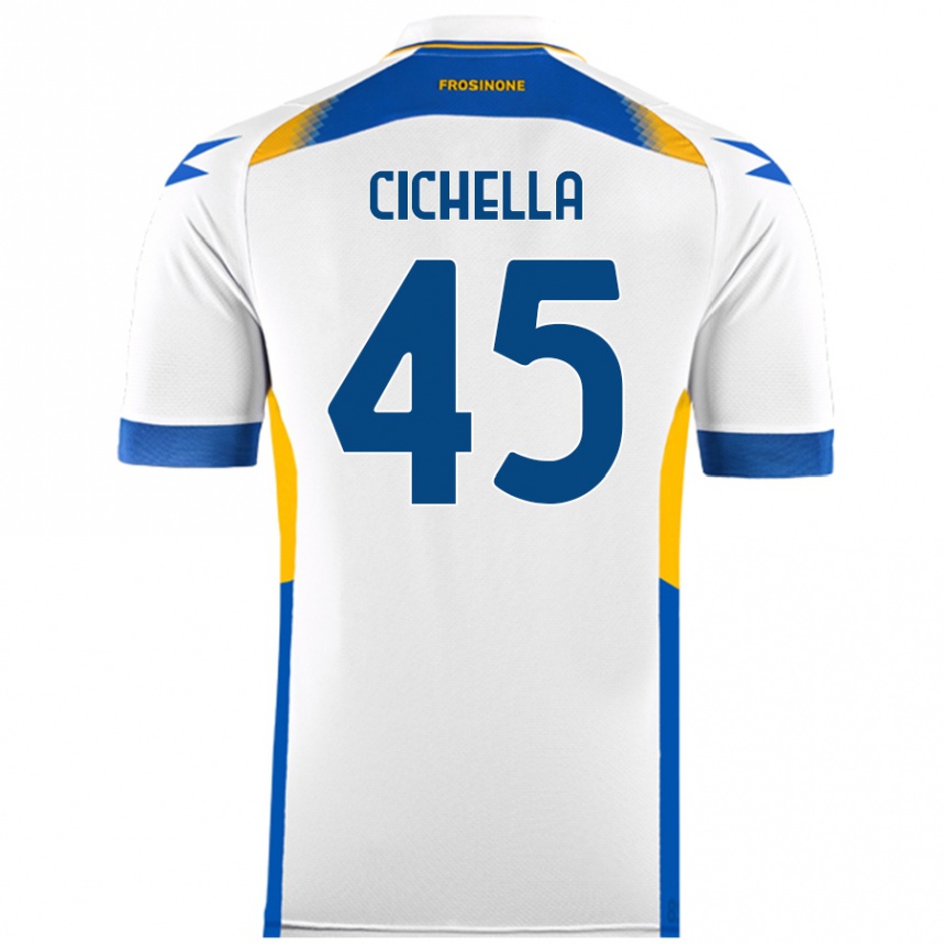 Niño Fútbol Camiseta Matteo Cichella #45 Blanco 2ª Equipación 2024/25