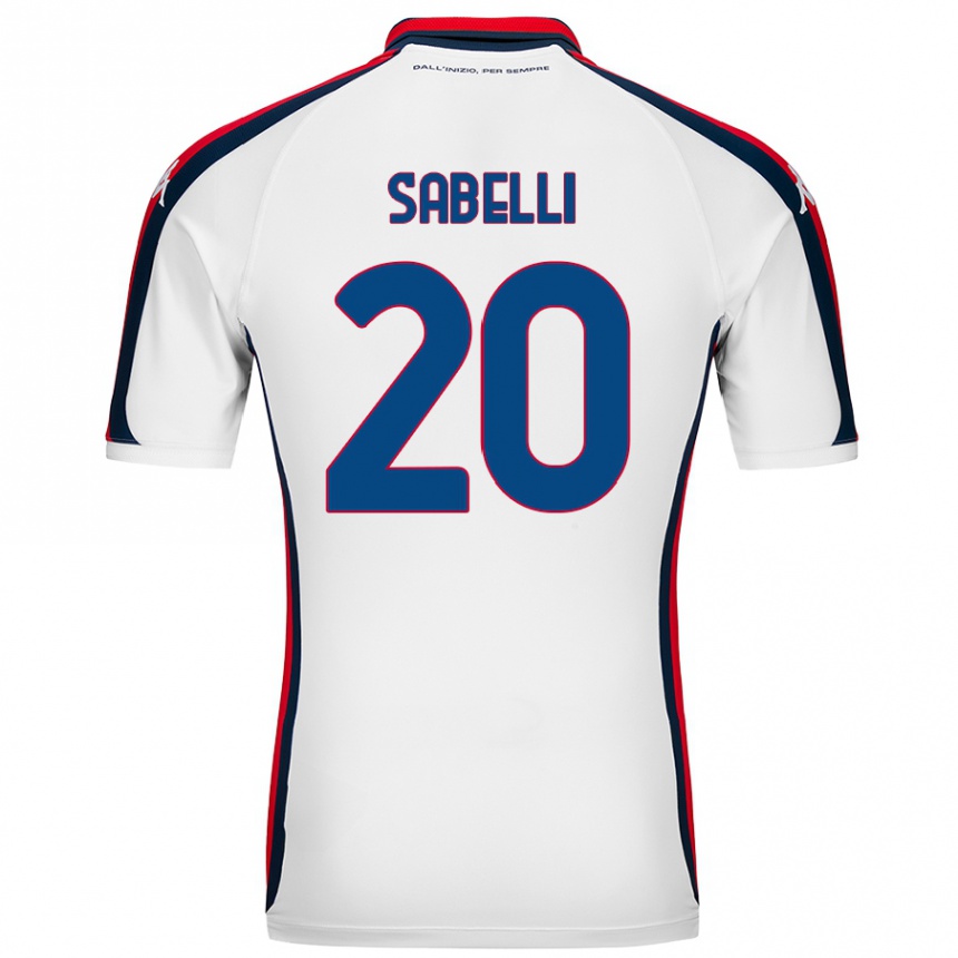 Niño Fútbol Camiseta Stefano Sabelli #20 Blanco 2ª Equipación 2024/25