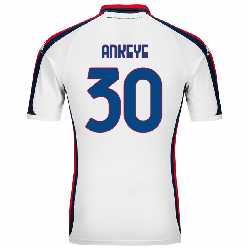 Niño Fútbol Camiseta David Ankeye #30 Blanco 2ª Equipación 2024/25