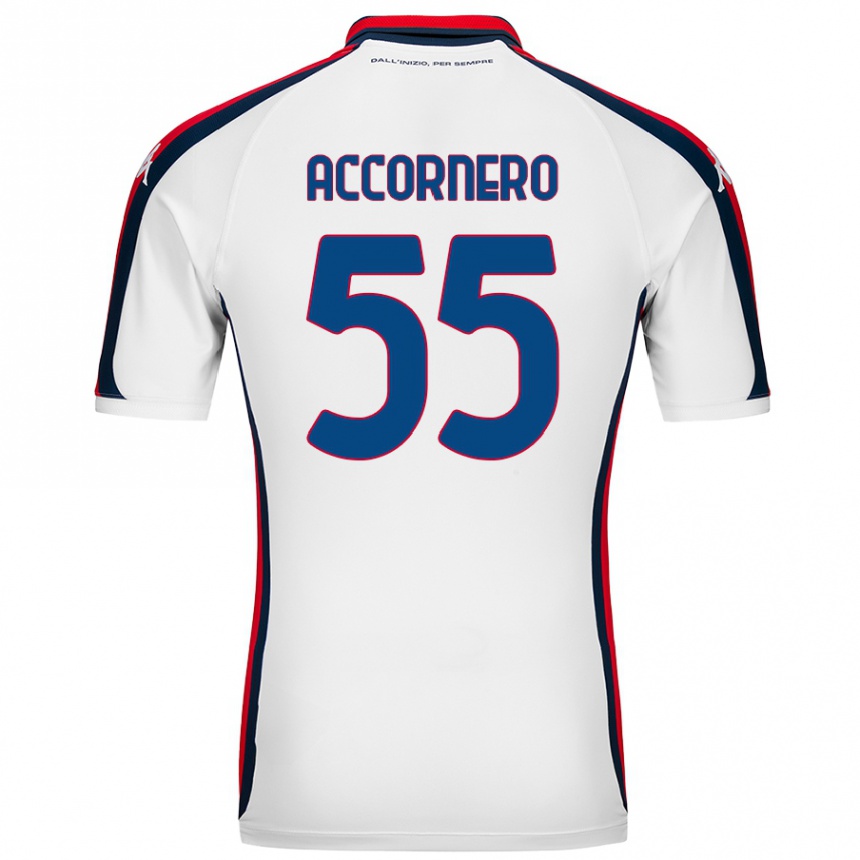 Niño Fútbol Camiseta Federico Accornero #55 Blanco 2ª Equipación 2024/25