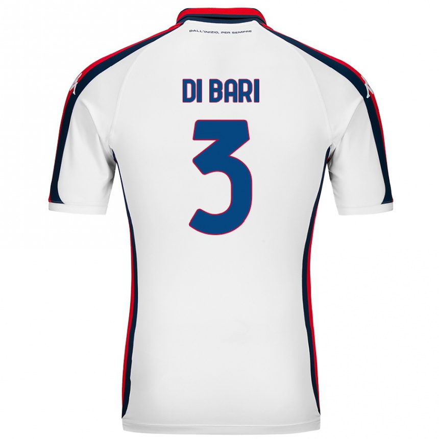 Niño Fútbol Camiseta Martina Di Bari #3 Blanco 2ª Equipación 2024/25