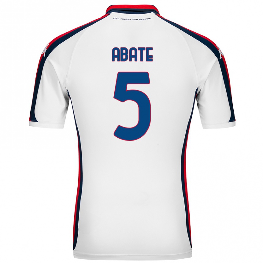 Niño Fútbol Camiseta Giada Abate #5 Blanco 2ª Equipación 2024/25