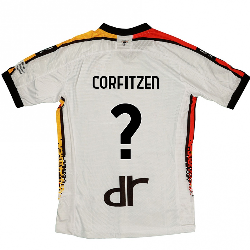 Niño Fútbol Camiseta Jeppe Corfitzen #0 Blanco Negro 2ª Equipación 2024/25