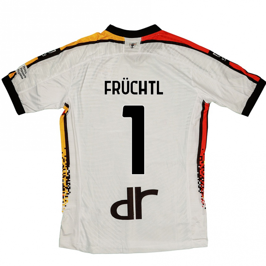 Niño Fútbol Camiseta Christian Früchtl #1 Blanco Negro 2ª Equipación 2024/25