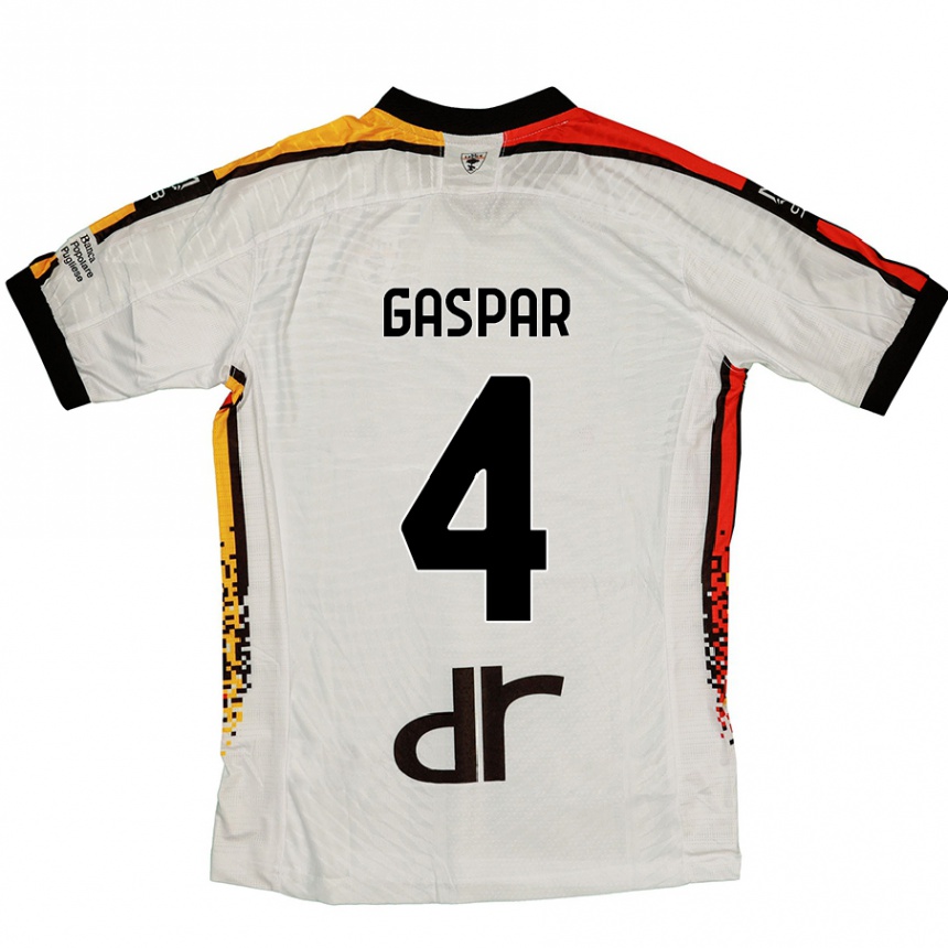 Niño Fútbol Camiseta Kialonda Gaspar #4 Blanco Negro 2ª Equipación 2024/25