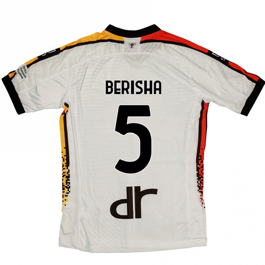 Niño Fútbol Camiseta Medon Berisha #5 Blanco Negro 2ª Equipación 2024/25