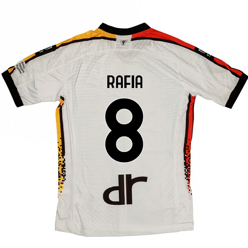 Niño Fútbol Camiseta Hamza Rafia #8 Blanco Negro 2ª Equipación 2024/25