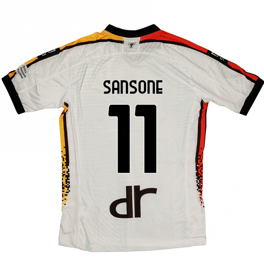 Niño Fútbol Camiseta Nicola Sansone #11 Blanco Negro 2ª Equipación 2024/25