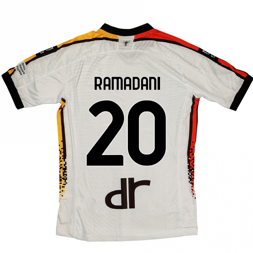 Niño Fútbol Camiseta Ylber Ramadani #20 Blanco Negro 2ª Equipación 2024/25