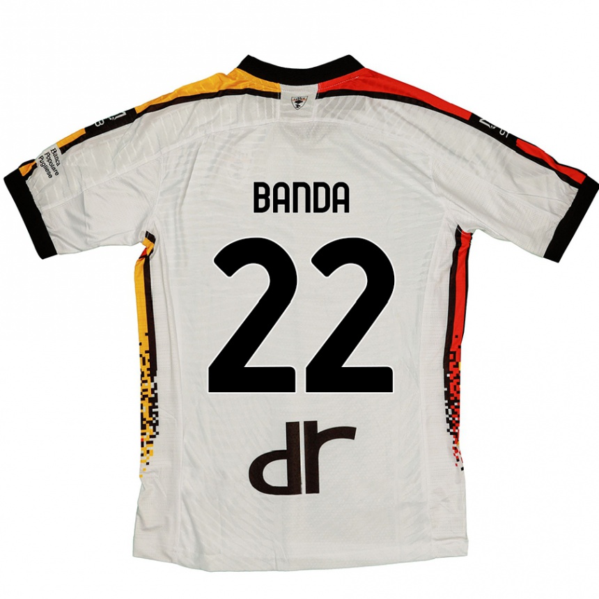 Niño Fútbol Camiseta Lameck Banda #22 Blanco Negro 2ª Equipación 2024/25