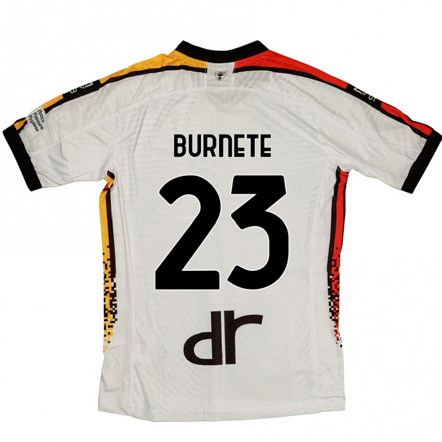 Niño Fútbol Camiseta Rareș Burnete #23 Blanco Negro 2ª Equipación 2024/25