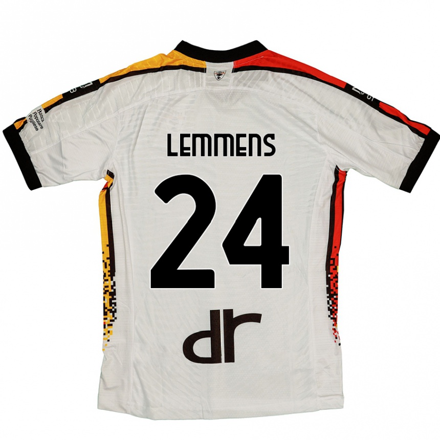 Niño Fútbol Camiseta Mats Lemmens #24 Blanco Negro 2ª Equipación 2024/25