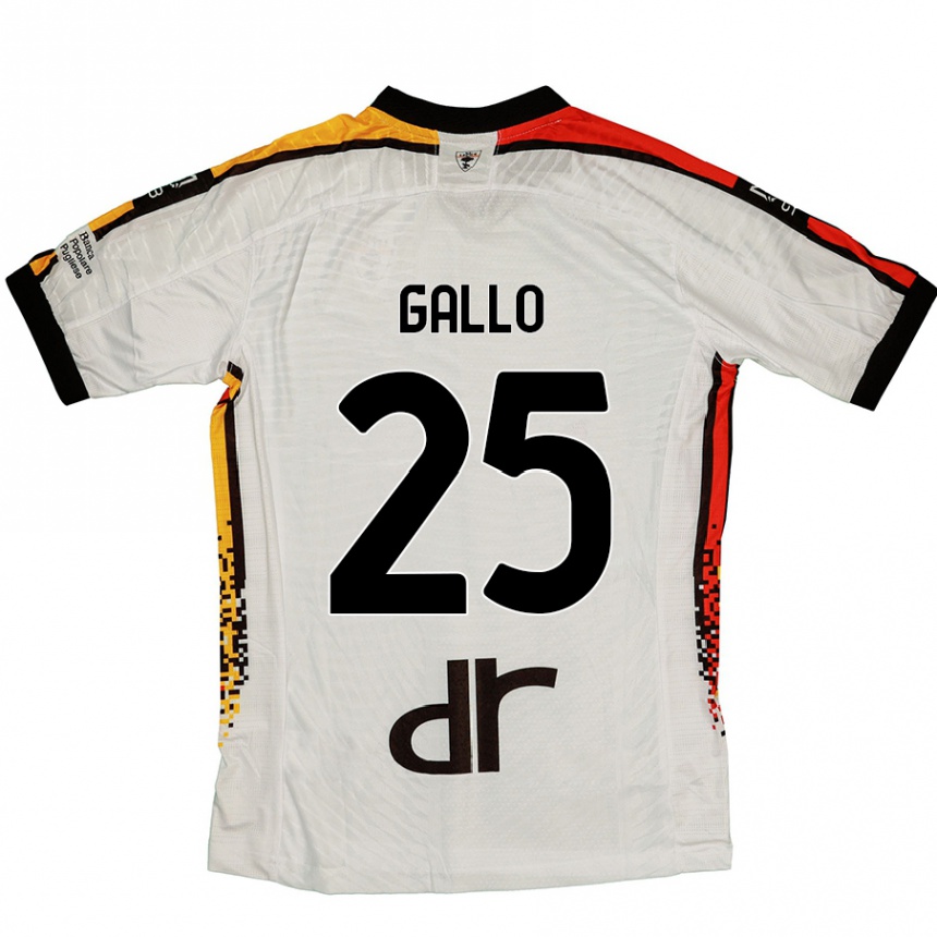 Niño Fútbol Camiseta Antonino Gallo #25 Blanco Negro 2ª Equipación 2024/25