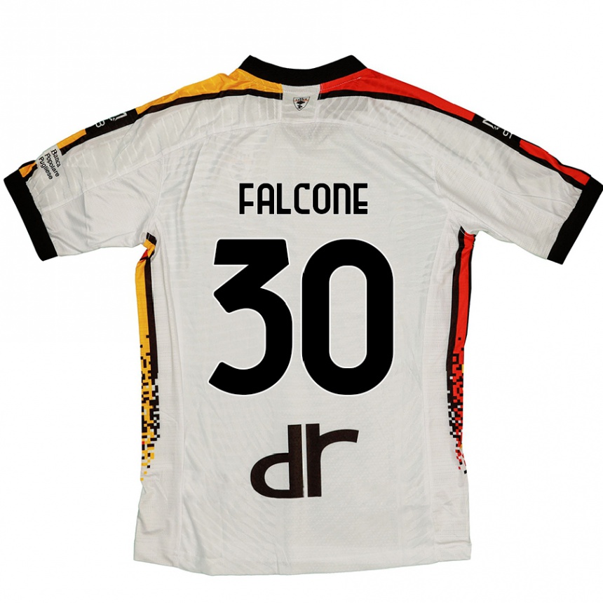 Niño Fútbol Camiseta Wladimiro Falcone #30 Blanco Negro 2ª Equipación 2024/25