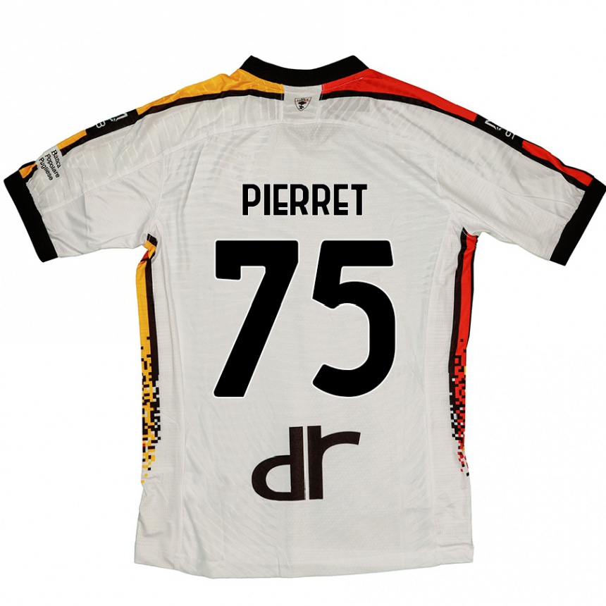 Niño Fútbol Camiseta Balthazar Pierret #75 Blanco Negro 2ª Equipación 2024/25