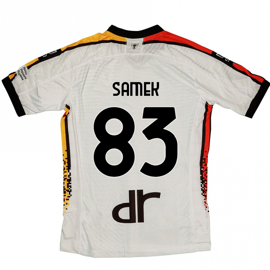 Niño Fútbol Camiseta Daniel Samek #83 Blanco Negro 2ª Equipación 2024/25