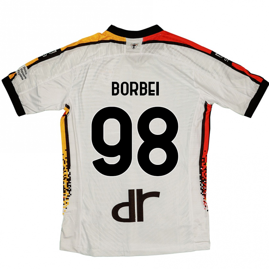 Niño Fútbol Camiseta Alexandru Borbei #98 Blanco Negro 2ª Equipación 2024/25