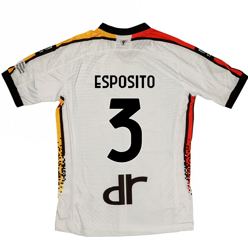 Niño Fútbol Camiseta Sebastian Esposito #3 Blanco Negro 2ª Equipación 2024/25