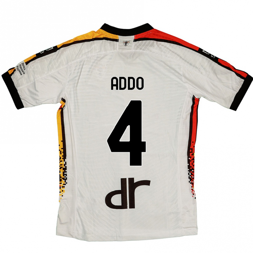 Niño Fútbol Camiseta Vernon Addo #4 Blanco Negro 2ª Equipación 2024/25