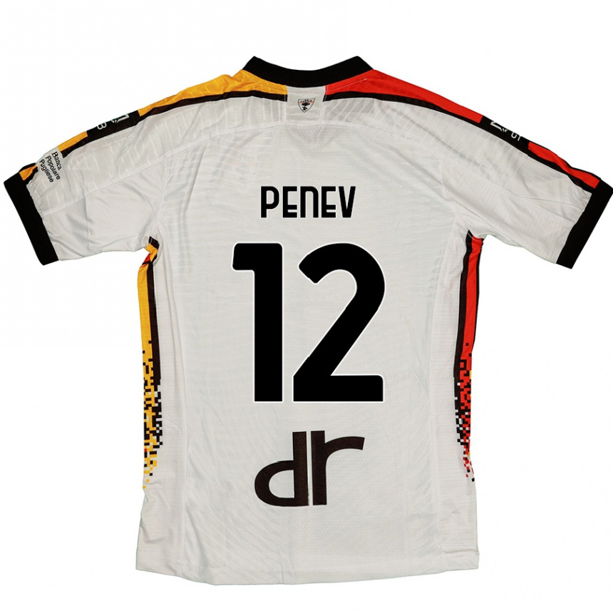 Niño Fútbol Camiseta Plamen Penev #12 Blanco Negro 2ª Equipación 2024/25