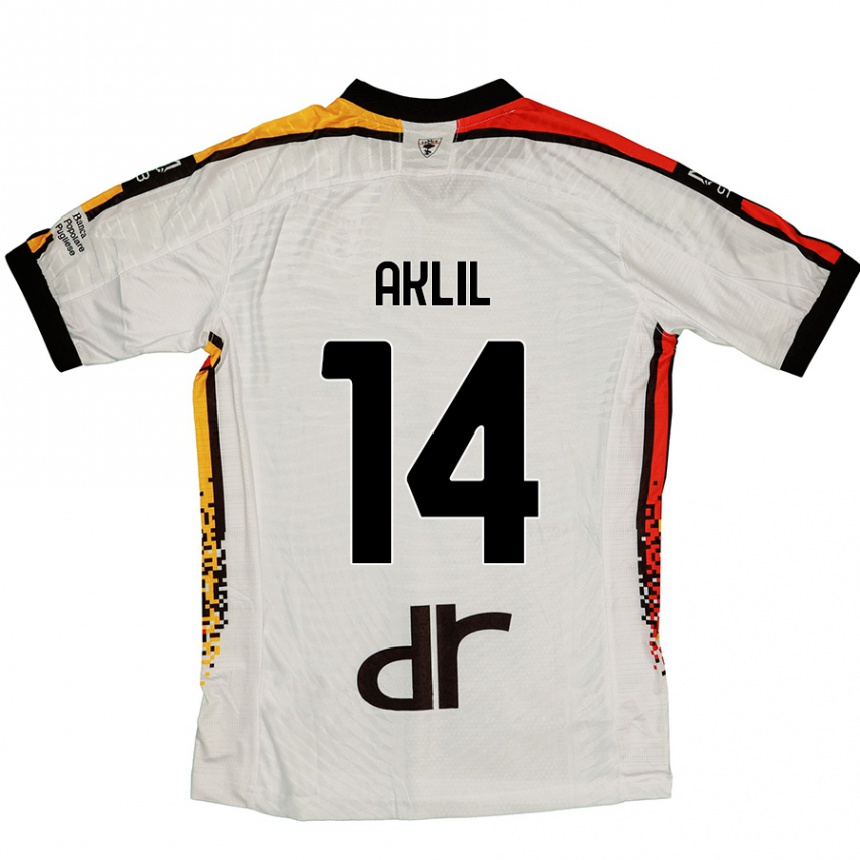 Niño Fútbol Camiseta Lino Aklil #14 Blanco Negro 2ª Equipación 2024/25