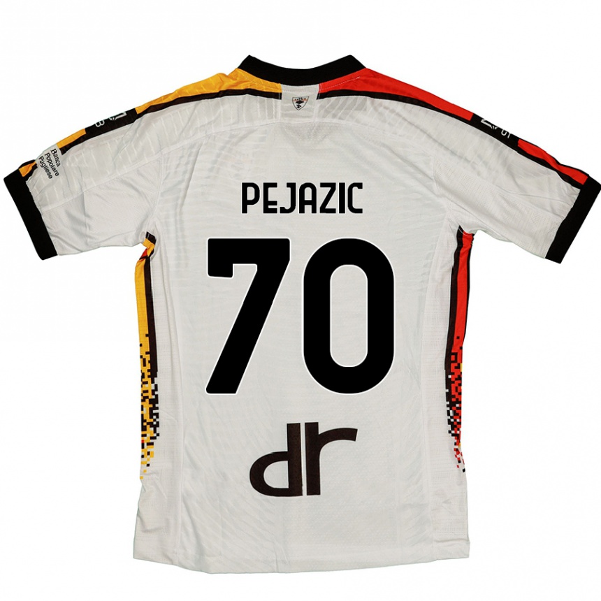 Niño Fútbol Camiseta Mario Pejazic #70 Blanco Negro 2ª Equipación 2024/25