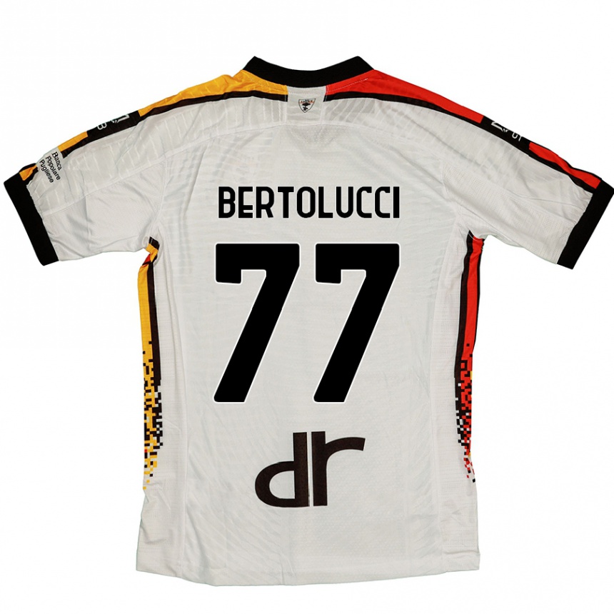 Niño Fútbol Camiseta Sandro Bertolucci #77 Blanco Negro 2ª Equipación 2024/25