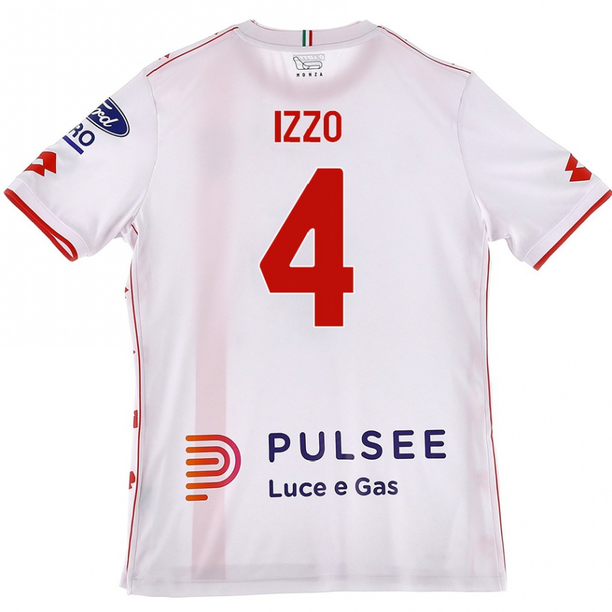 Niño Fútbol Camiseta Armando Izzo #4 Blanco Rojo 2ª Equipación 2024/25