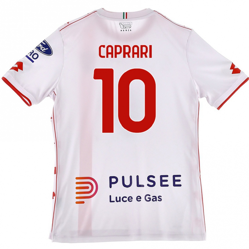 Niño Fútbol Camiseta Gianluca Caprari #10 Blanco Rojo 2ª Equipación 2024/25