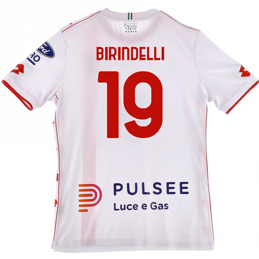 Niño Fútbol Camiseta Samuele Birindelli #19 Blanco Rojo 2ª Equipación 2024/25