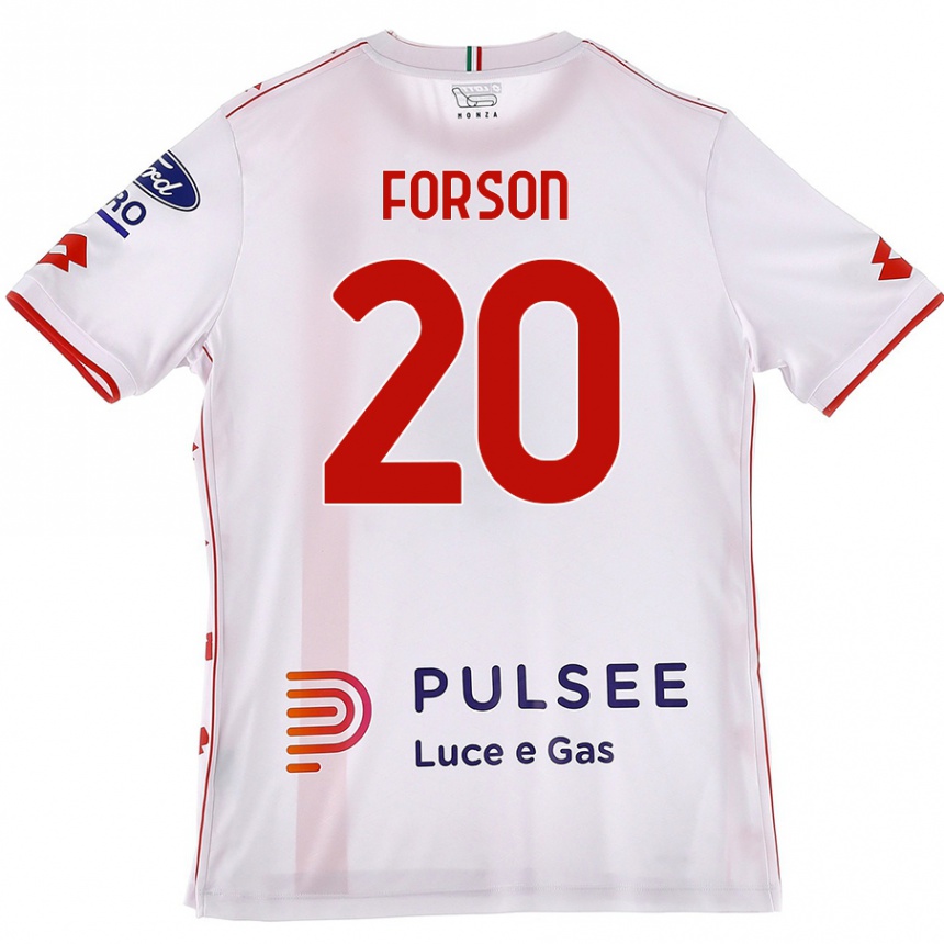 Niño Fútbol Camiseta Omari Forson #20 Blanco Rojo 2ª Equipación 2024/25