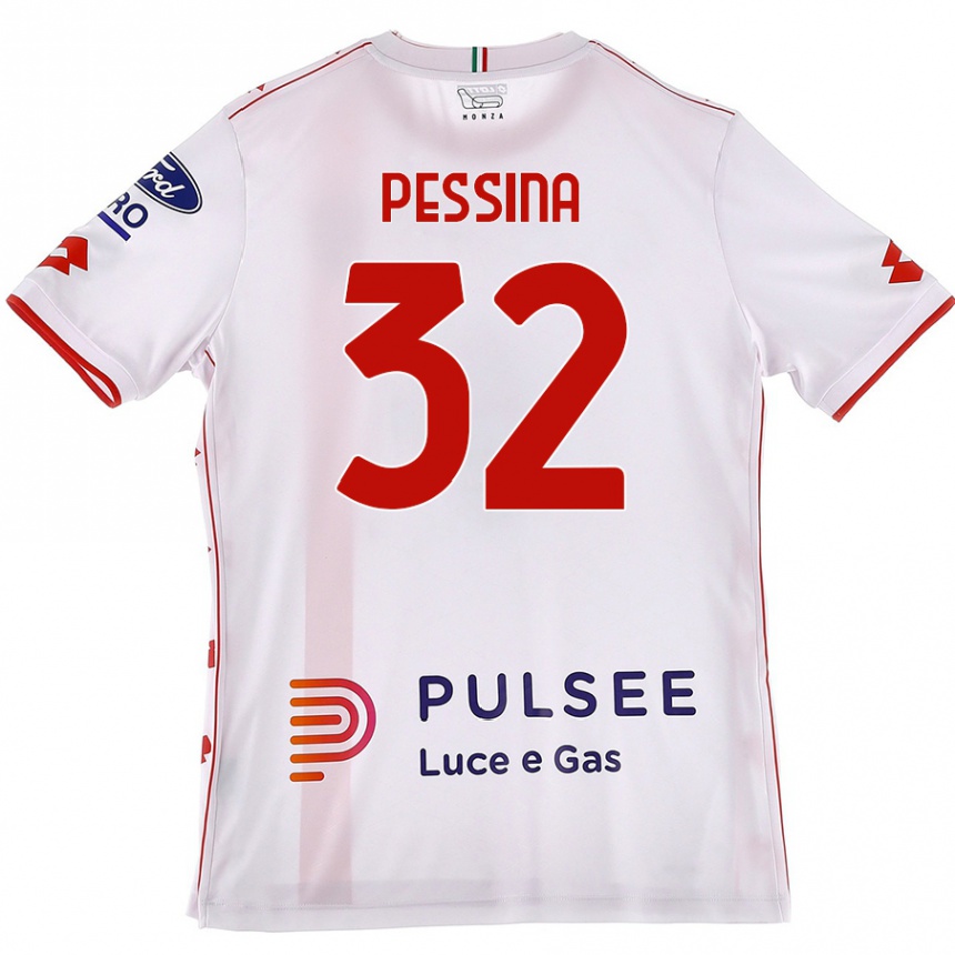 Niño Fútbol Camiseta Matteo Pessina #32 Blanco Rojo 2ª Equipación 2024/25