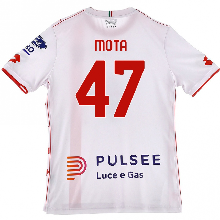 Niño Fútbol Camiseta Dany Mota #47 Blanco Rojo 2ª Equipación 2024/25