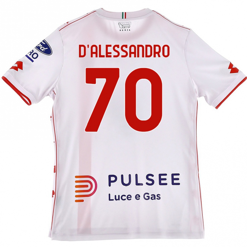 Niño Fútbol Camiseta Marco D'alessandro #70 Blanco Rojo 2ª Equipación 2024/25