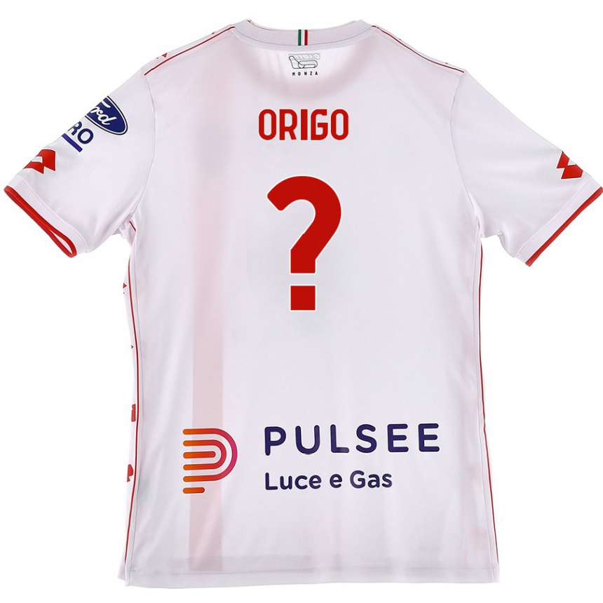 Niño Fútbol Camiseta Tobias Origo #0 Blanco Rojo 2ª Equipación 2024/25