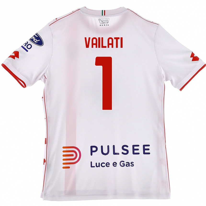 Niño Fútbol Camiseta Andrea Vailati #1 Blanco Rojo 2ª Equipación 2024/25