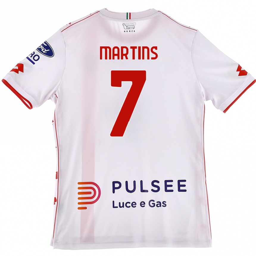 Niño Fútbol Camiseta Kevin Martins #7 Blanco Rojo 2ª Equipación 2024/25